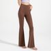 Women's Clothing Antibacterial Yoga Flared Pants Women's Nude High Waist Peach Hip Lifting Sports Flared Yoga Pants_ecoleips.com