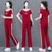 Casual Sports Suit For Women Summer 2025 New Loose Fashionable Youthful Wide-Leg Pants Two-Piece Set_ecoleips.com