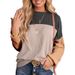 Women's Clothing New Women's Clothing Color Matching Casual Loose Sweater Pullover Top T Shirt_ecoleips.com