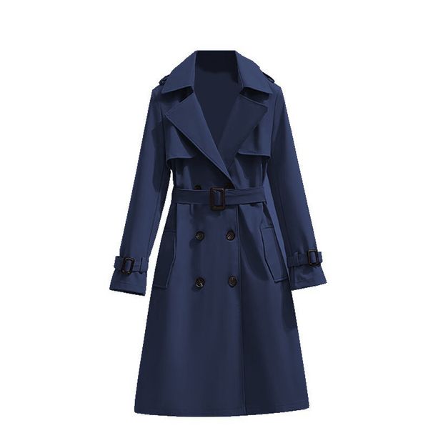 Trendy Women's Korean Style Mid-Length Trench Coat Spring/Autumn Fashionable Casual Long Sleeve Overcoat_ecoleips.com