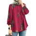 Women's Clothing Muslim Floral Shirt Fashion Puff Sleeve_ecoleips.com