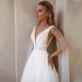 Women's Clothing Elegant White Chiffon Wedding Dress Sheer Details Train Strapless Gown Bride Choir Performance (US2-US26W, Plus Size Available)_ecoleips.com