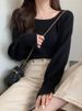 Autumn Winter Loose Women Sweaters Casual Soft Long Puff Sleeve Pullovers Jumpers Knitwear Basic Sweater For Women Tops_ecoleips.com