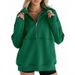 Women's Fleece-Lined Zip-Up Hoodie – Oversized Streetwear Pullover With Contrast Pocket Panels, High Neck Long Sleeve Sweatshirt (S-XXXL)_ecoleips.com