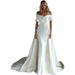 Women's Clothing New One Shoulder Trailing Temperament Simple Main Wedding Dress_ecoleips.com