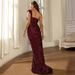 Women’s Clothing new overseas one shoulder sexy heavy sequin ribbon big swing ball evening dress_ecoleips.com