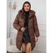 Oversized Hooded Parka Coat For Women - Extra Warm Long Puffer Jacket With High-Collar & Zipper Closure (S-XXXL, Beige/Black/Brown/Khaki/Red)_ecoleips.com