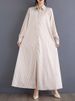 Long Sleeve Vintage Striped Long Shirt Dresses For Women Autumn New Loose Casual Dress Vestidos Fashion Elegant Clothing 2025_ecoleips.com