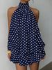 Trendy Off-Shoulder Mini Dress With Asymmetric Neckline & Open Back – Stylish Solid Color Sleeveless Outfit For Women_ecoleips.com