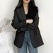 Casual Women's Blazer Jacket Loose Fit Korean Style Autumn Spring Trench Coat British Retro Fashion_ecoleips.com