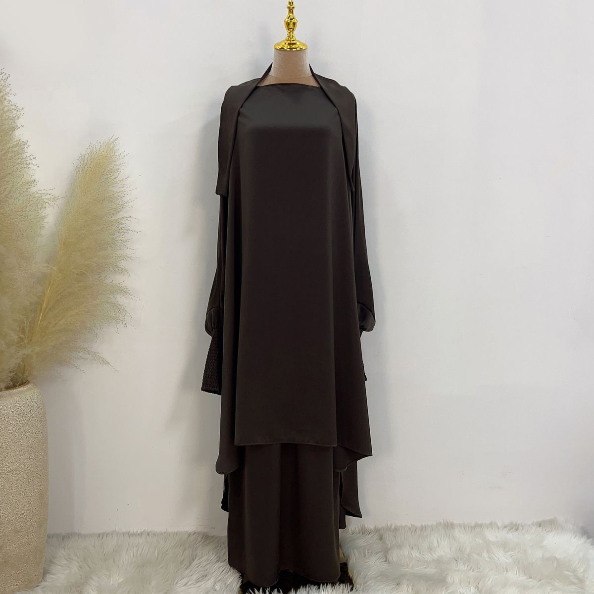 Women's Clothing Plus Size Clothes Effortless Elegance Big Swing Solid Color Robe Dress - Lightweight Plus Size Daily Outfit With Relaxed Fit_ecoleips.com