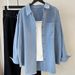 Women's Solid Color Cotton Shirt Korean Style Loose Casual Long Sleeved Top Versatile Spring Autumn Jacket_ecoleips.com