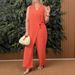 Women's Clothing Women's Solid Color Casual V Neck Strap Jumpsuit Spring Summer For Formal & Casual For Women_ecoleips.com