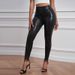 "Snake-Print High-Waisted Leggings – Stretchy Milk Silk Pants For Women (Black, S-XL, Breathable, Animal Print, Fall/Winter)"_ecoleips.com