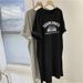 Korean Casual Minimalist Niche Design High-end Mid-length With Slit, Loose Fit, Slimming Effect, Trendy Women's Dress_ecoleips.com