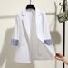 Women's Clothing Small Suit Jacket Spring And Autumn New Korean Style Slim Drape Thin Three Quarter Sleeve Suit Tops For Women_ecoleips.com