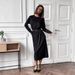 Women's Base Layer Mid Length Dress Autumn/Winter New Long Sleeve Flowing Bodycon Skirt_ecoleips.com