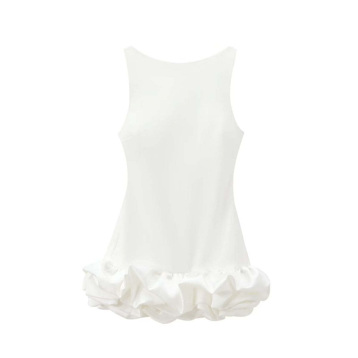Sleeveless Suspender Mini Dress With Floral Details - Backless Stitching Sexy Skirt For Women_ecoleips.com