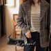 High-End Classic Striped Knitted Shirt For Women, Commuting Versatile Round Neck Wool Base Shirt, Korean Style Sweater_ecoleips.com