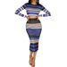 FM6007 2025 Women's Blue Striped Skirt Set Nightclub_ecoleips.com