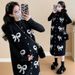 Autumn New Korean Fashion Jacquard Vest + Base Shirt Two-Piece Maternity Dress_ecoleips.com