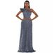 Women's Clothing New Sequined Off Shoulder Backless Sleeveless Long Ball Sequined Silver Swing Dress Evening Gown_ecoleips.com