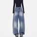 KEN STUDIO Deconstructs Loose Curved Jeans, Women's American Washed Wide Leg Casual Long Pants, And Pants_ecoleips.com