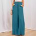 Suitable For All Seasons 2025 Spring Summer New Women's Wide Leg Pants Elastic Waistband High Waist Long Skirt_ecoleips.com