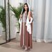 Women’s Clothing Muslim robe satin contrast color stitching sequin long skirt does not include headscarf_ecoleips.com