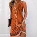 Women's Clothing Summer Flower Casual Style A Line Skirt Sleeveless Vest V Neck Dress Women_ecoleips.com