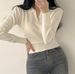 Aria Basics Aria Basics V-Neck Polo Knitted Base Shirt For Women 2025 Autumn Winter Slim Fit Short Inner Top Design Sweater Trendy_ecoleips.com
