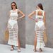 Women's Clothing Beach Blouse Hollow Knitted Blouse Holiday Dress_ecoleips.com