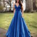 Verve 2025 Summer New Women's Fashion Sexy V-neck Solid Color Dress Strap Evening Gown_ecoleips.com