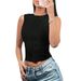 Voya Spring/Summer New Hot Girl Round Neck Sleeveless Knit Vest Short Slim Fit Top For Layering, Independent Station_ecoleips.com