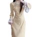 2025 New Cheongsam: Elegant, Slim-Fit, Modernized Style, Chinese Style Fishtail Dress, Autumn Dress For Young Girls_ecoleips.com