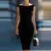 Summer High Street Slim Fit Women's Dress Elegant Solid Color Slim Fit Party Dresses Simple Temperament Commuting A-line Dress_ecoleips.com
