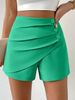 Women's Clothing Waist Versatile Pleated Slim Fit Skirt Pants Sports Outdoor Shorts_ecoleips.com