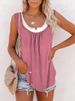 Summer Ladies New Casual Loose Solid Color Patchwork Sleeveless Blouse Knitted Vest Women_ecoleips.com