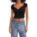 Women's V-Neck Short Sleeve T-Shirt With Ruffle Hem Detail, Slim Fit Fashion Top For Daily Wear_ecoleips.com