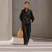 Women's Batwing Sleeve Two-Piece Set, Solid Color Open Front Cardigan & Trousers, Comfortable Office Casual Outfit_ecoleips.com