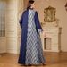 Women's Clothing Contrast Color Stitching Embroidery Elegant Style Long Sleeve Dress_ecoleips.com