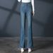 Women's Clothing Retro Flared Jeans High Waist Spring And Autumn Slim Elastic Long Legs Flared Pants Trousers_ecoleips.com
