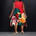plus Size Women's Casual Fashion Color Block Print Dress round Neck Elegant Clothing_ecoleips.com