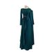 Luxury High-Waist Pleated Maxi Dress – Elegant Long-Sleeve Formal Gown With Adjustable Belt (Peacock Green, Blush Pink, Olive)_ecoleips.com