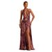Women's Sexy Slit Slim Fit Fashion Sleeveless Long Suspender Dress New Design_ecoleips.com