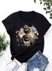 European And American Cross-border Foreign Trade Women's Fashion Round-neck Printed Short-sleeve T-shirt Top For Girls_ecoleips.com