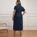 plus Size Women's Collared Short Sleeved Dress European American Style Fashion Front Open Chest Summer Spring Autumn Dress_ecoleips.com