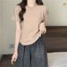 Women's Clothing Retro Shoulder Fishbone Short Sleeved T Shirt For Women In Summer Hot Girl Shirt Slim Short Top Bottom Trend_ecoleips.com