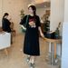 Cartoon Bear Print Short Sleeve Summer And Autumn New Loose Round Neck Pregnant Woman Comfortable Dress_ecoleips.com