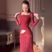 Women's Mermaid Dress Long Sleeved Maxi Lace European American Style Retro Autumn Clothing/Dress_ecoleips.com